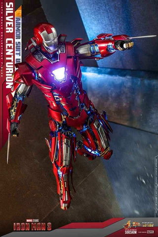 Iron Man 3 Movie Masterpiece 1/6 Silver C turion (Armor Suit Up Version) 32 cm - Smalltinytoystore