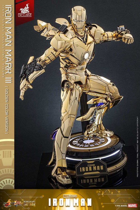 Iron Man Movie Masterpiece Diecast 1/6 Iron Man Mark III (Gold Color Version) Hot Toys Exclusive HOT TOYS - Smalltinytoystore