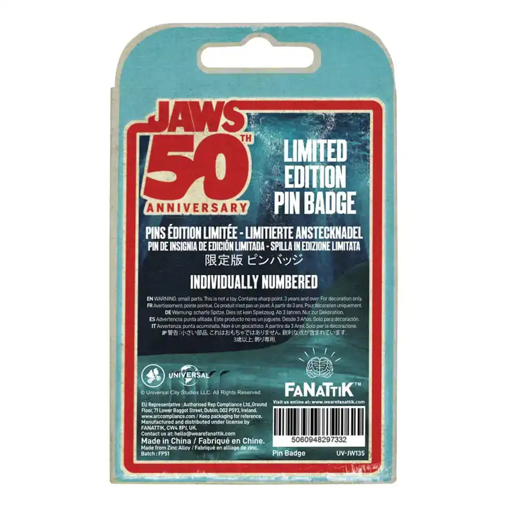 Jaws Ansteck-Pin 50th Anniversary Ship in Bottle - Smalltinytoystore
