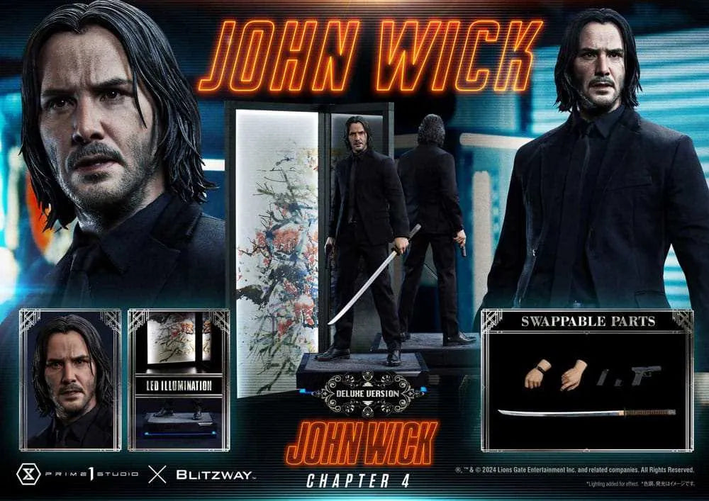 John Wick Chapter 4 Ultimate Premium Masterline Series Statue 1/4 John Wick Deluxe Bonus Version 54 cm - Smalltinytoystore
