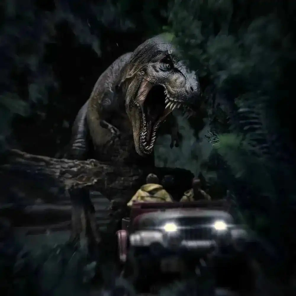Jurassic Park Demi Art Scale Statue 1/20 T-Rex Chase - Smalltinytoystore