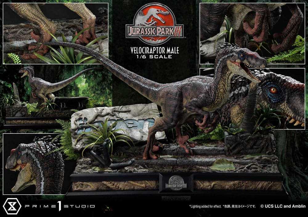 Jurassic Park III Legacy Museum Collection Statue 1/6 Velociraptor Male Bonus Version 40 cm - Smalltinytoystore
