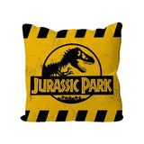 Jurassic Park Kissen Caution Yellow Logo 40 x 40 cm - Smalltinytoystore