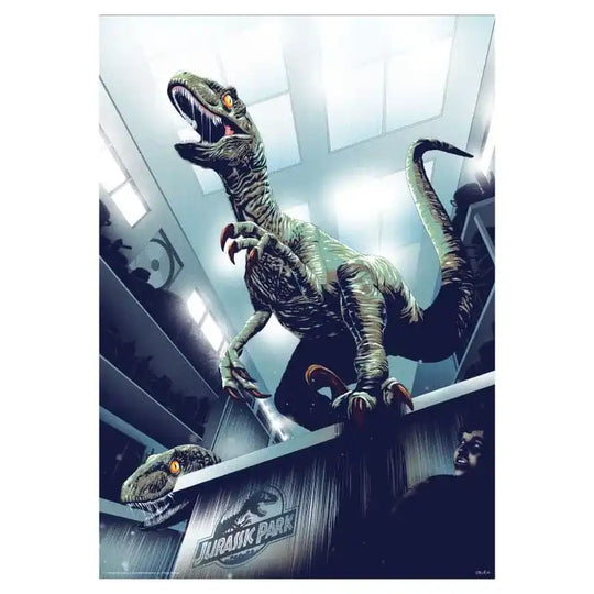 Jurassic Park Kunstdruck 30th Anniversary Edition Hiding in Kitchen Limited Edition 42 x 30 cm - Smalltinytoystore