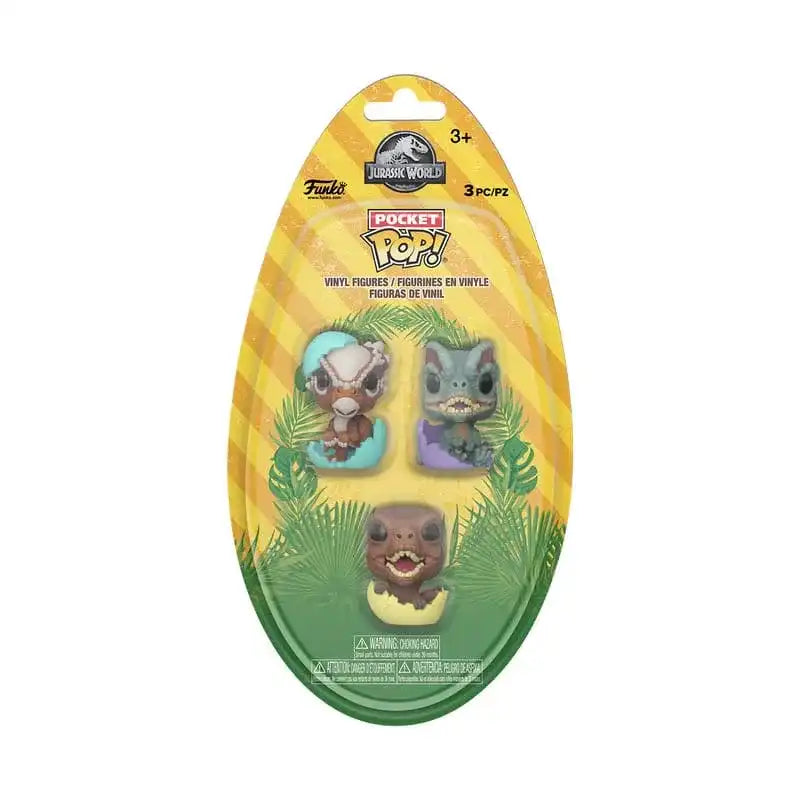 Jurassic Park Pocket POP! Vinyl Figuren Easter Egg 3-Pack Dinos 4 cm
