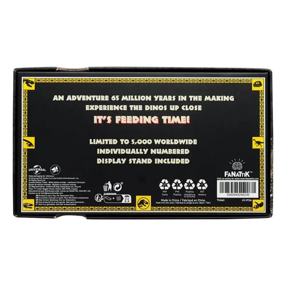 Jurassic Park Replik 1/1 Feeding Show Ticket - Smalltinytoystore