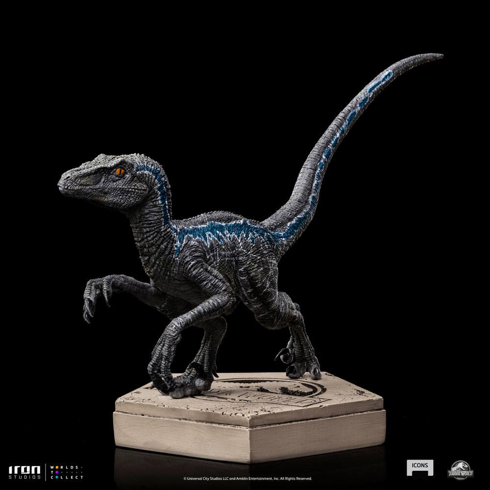 Jurassic World Icons Statue Velociraptor Blue 9 cm - Smalltinytoystore