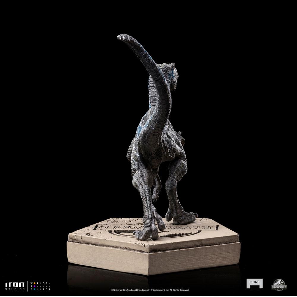 Jurassic World Icons Statue Velociraptor Blue 9 cm - Smalltinytoystore