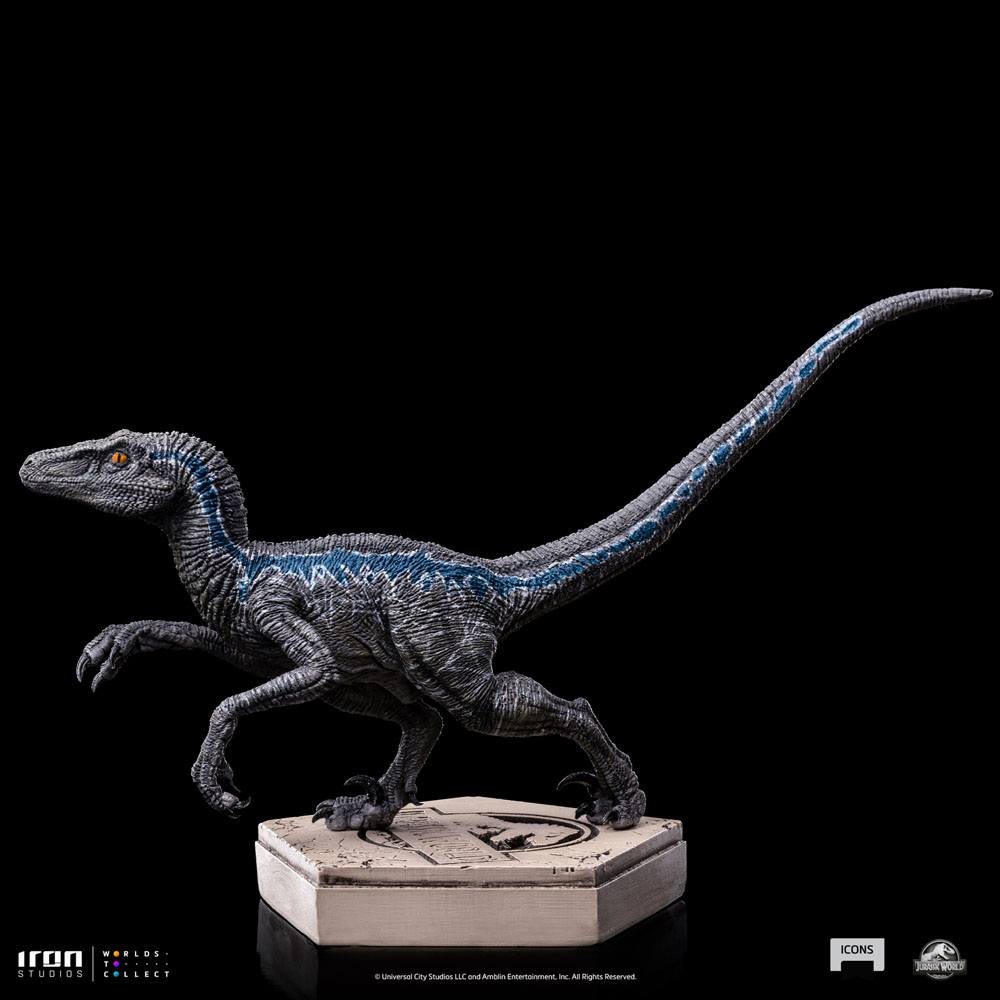 Jurassic World Icons Statue Velociraptor Blue 9 cm - Smalltinytoystore