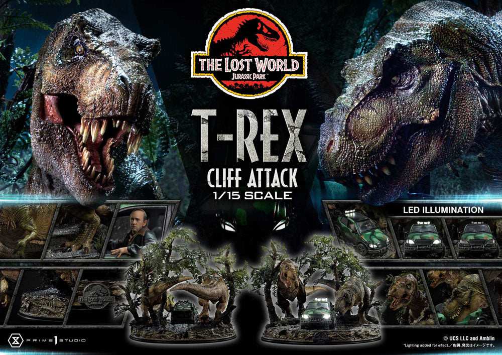 Jurassic World: The Lost World Statue 1/15 T-Rex Cliff Attack 53 cm - Smalltinytoystore