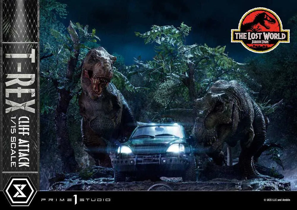 Jurassic World: The Lost World Statue 1/15 T-Rex Cliff Attack 53 cm - Smalltinytoystore