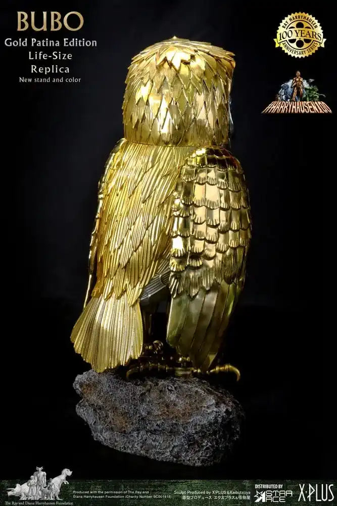 Kampf der Titanen Statue Ray Harryhausens Bubo Gold Patina Edition Deluxe Ver. 34 cm