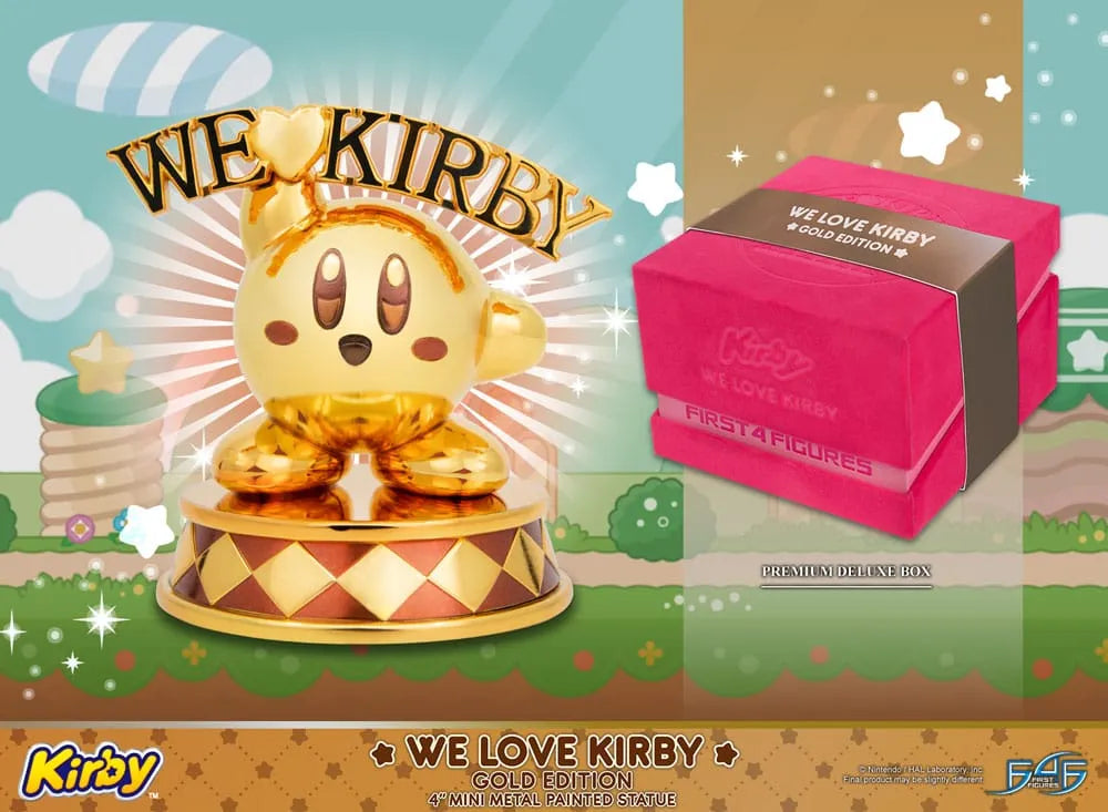 Kirby DieCast Statue We Love Kirby Gold Edition 10 cm - Smalltinytoystore