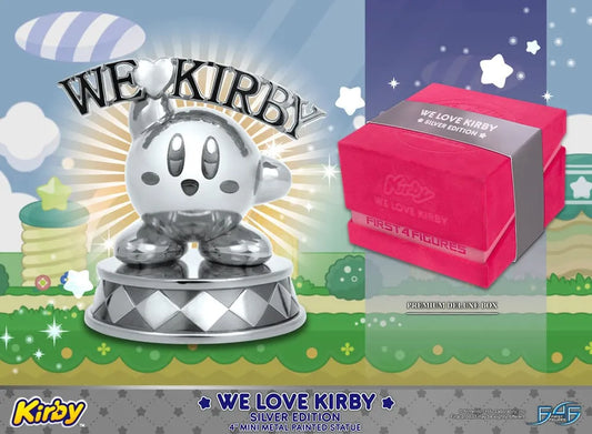 Kirby DieCast Statue We Love Kirby Silver Edition 10 cm - Smalltinytoystore