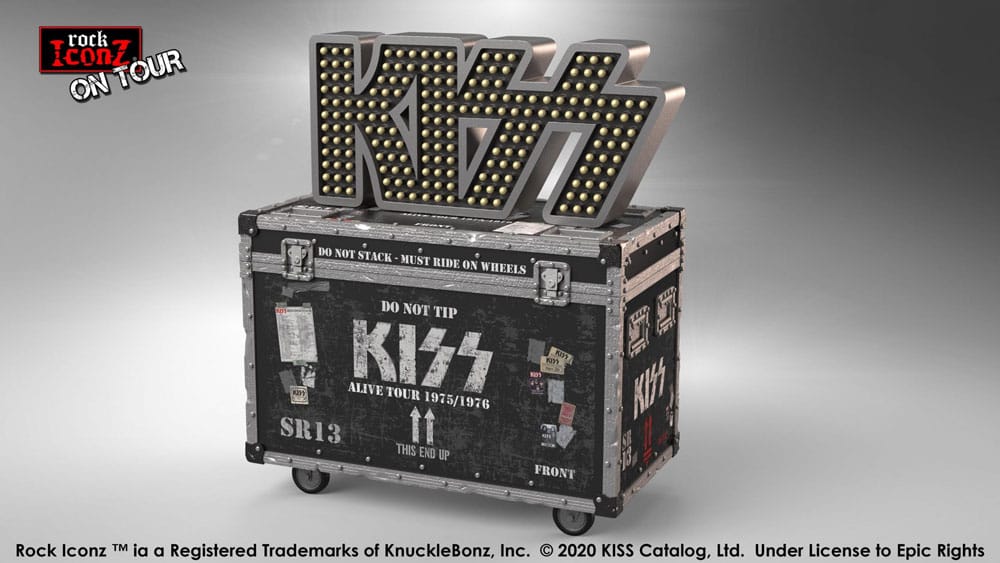 Kiss Rock Ikonz On Tour Road Case Statue & Bühnenhintergrund Set Alive! Tour - Smalltinytoystore