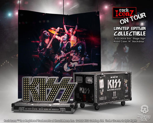 Kiss Rock Ikonz On Tour Road Case Statue & Bühnenhintergrund Set Alive! Tour - Smalltinytoystore