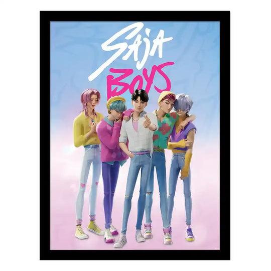 KPop Demon Hunters Collector Print Poster im Rahmen Saja Boys - Smalltinytoystore
