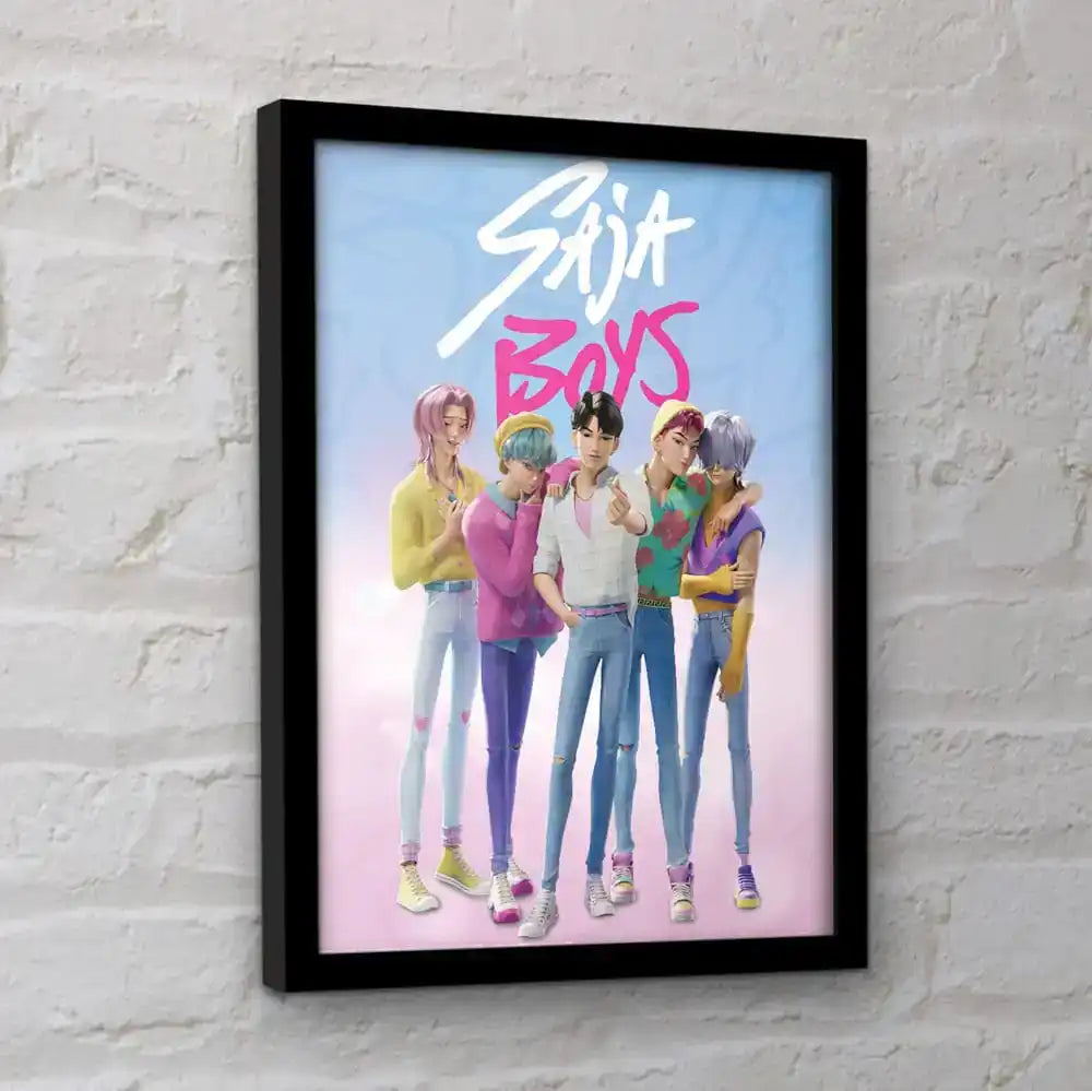 KPop Demon Hunters Collector Print Poster im Rahmen Saja Boys - Smalltinytoystore