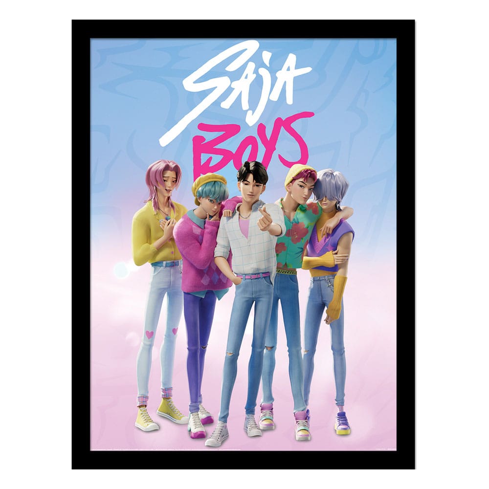 KPop Demon Hunters Collector Print Poster im Rahmen Saja Boys - Smalltinytoystore