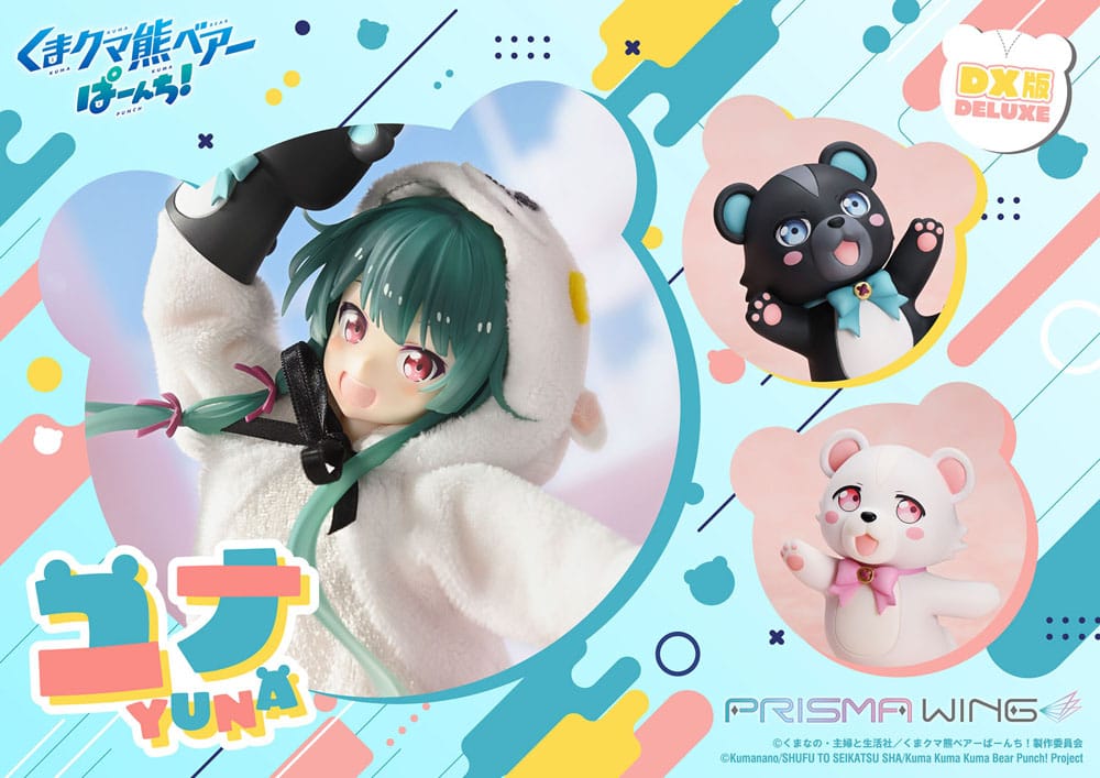 Kuma Kuma Kuma Bear Punch! Prisma Wing PVC Statue 1/7 Yuna Deluxe Version 28 cm - Smalltinytoystore