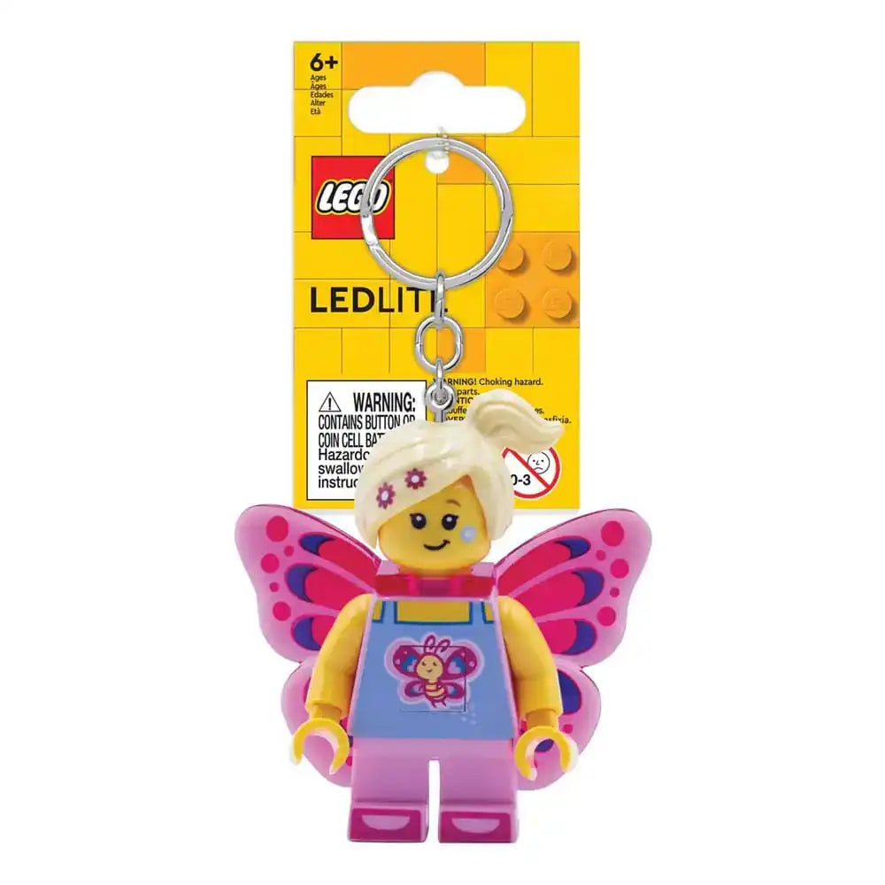 LEGO Iconic Schlüsselanhänger mit Leuchtfunktion Butterfly Girl 8 cm - Smalltinytoystore