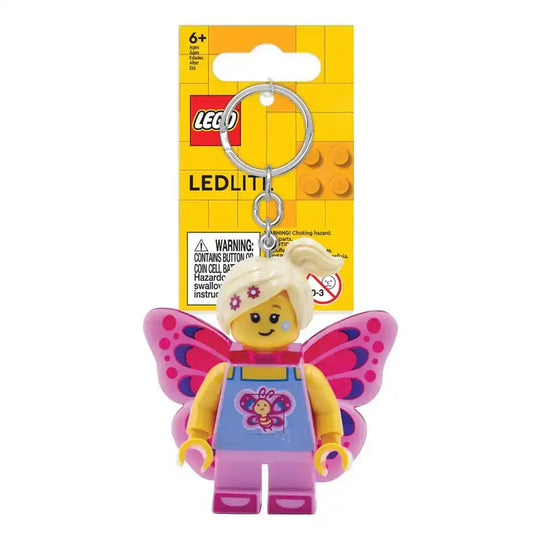 LEGO Iconic Schlüsselanhänger mit Leuchtfunktion Butterfly Girl 8 cm - Smalltinytoystore