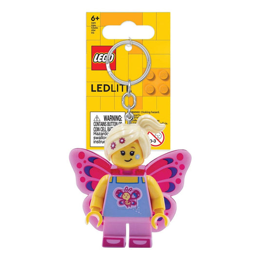 LEGO Iconic Schlüsselanhänger mit Leuchtfunktion Butterfly Girl 8 cm - Smalltinytoystore
