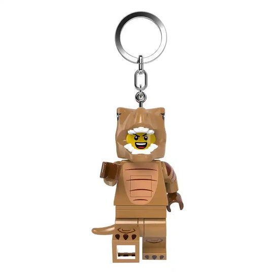 LEGO Minifigures Schlüsselanhänger mit Leuchtfunktion T-Rex Kostüm-Fan 8 cm - Smalltinytoystore