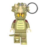 LEGO Minifigures Schlüsselanhänger mit Leuchtfunktion Triceratops Kostüm-Fan 8 cm - Smalltinytoystore