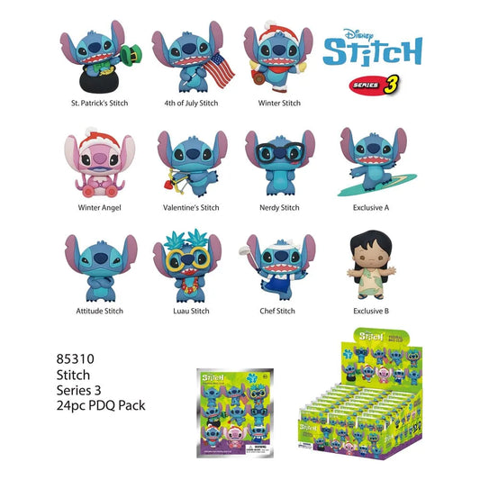 Lilo & Stich 3D PVC-Taschenanhänger Stich Serie 3 Display (24) - Smalltinytoystore