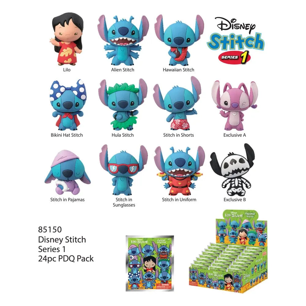 Lilo & Stitch 3D PVC-Taschenanhänger Serie 1 Display (24) - Smalltinytoystore