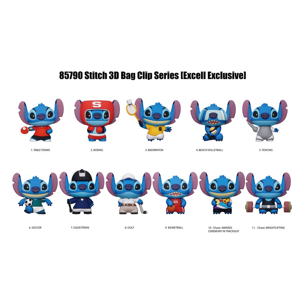Lilo & Stitch 3D PVC-Taschenanhänger Series 1 Sport Display (24) - Smalltinytoystore