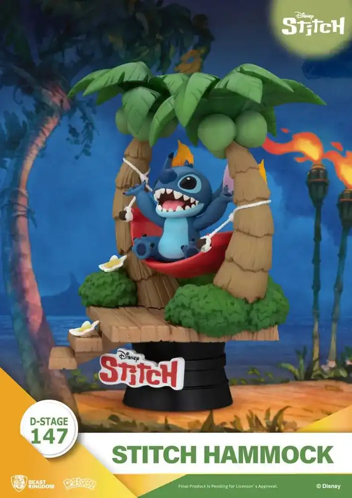 Lilo & Stitch D-Stage PVC Diorama Stitch Hammock 13 cm - Smalltinytoystore