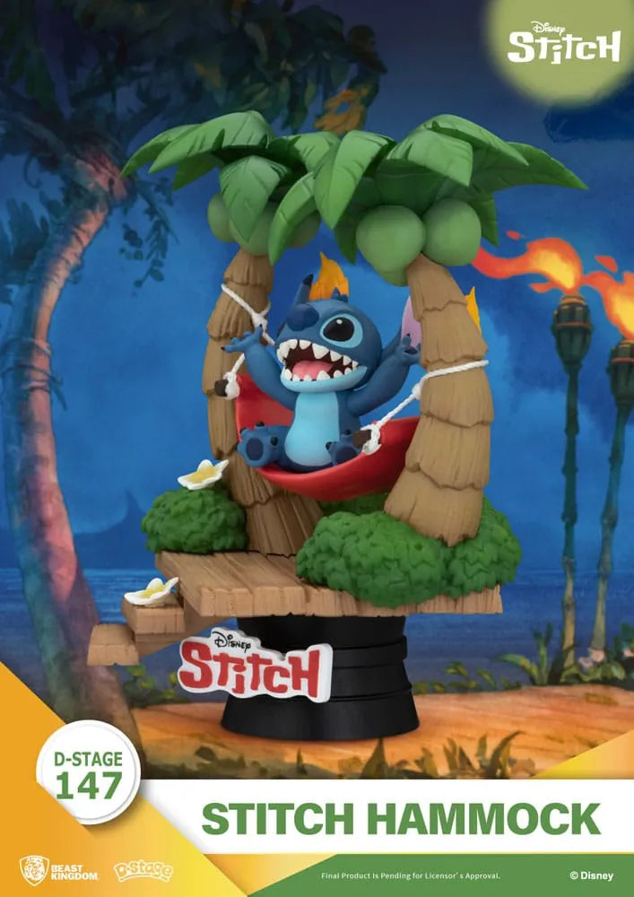 Lilo & Stitch D-Stage PVC Diorama Stitch Hammock 13 cm - Smalltinytoystore