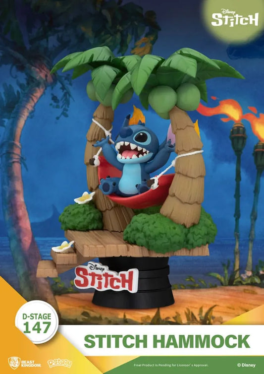 Lilo & Stitch D-Stage PVC Diorama Stitch Hammock 13 cm - Smalltinytoystore