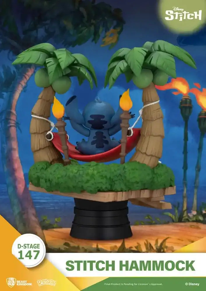 Lilo & Stitch D-Stage PVC Diorama Stitch Hammock 13 cm - Smalltinytoystore