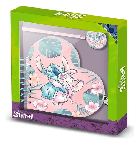 Lilo & Stitch Heart Diary & Pen Geschenk-Set Hug Pink
