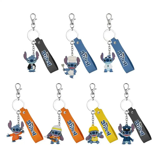 Lilo & Stitch Job Experience Camp Serie Schlüsselanhänger Stitch 4 cm Sortiment (6) - Smalltinytoystore