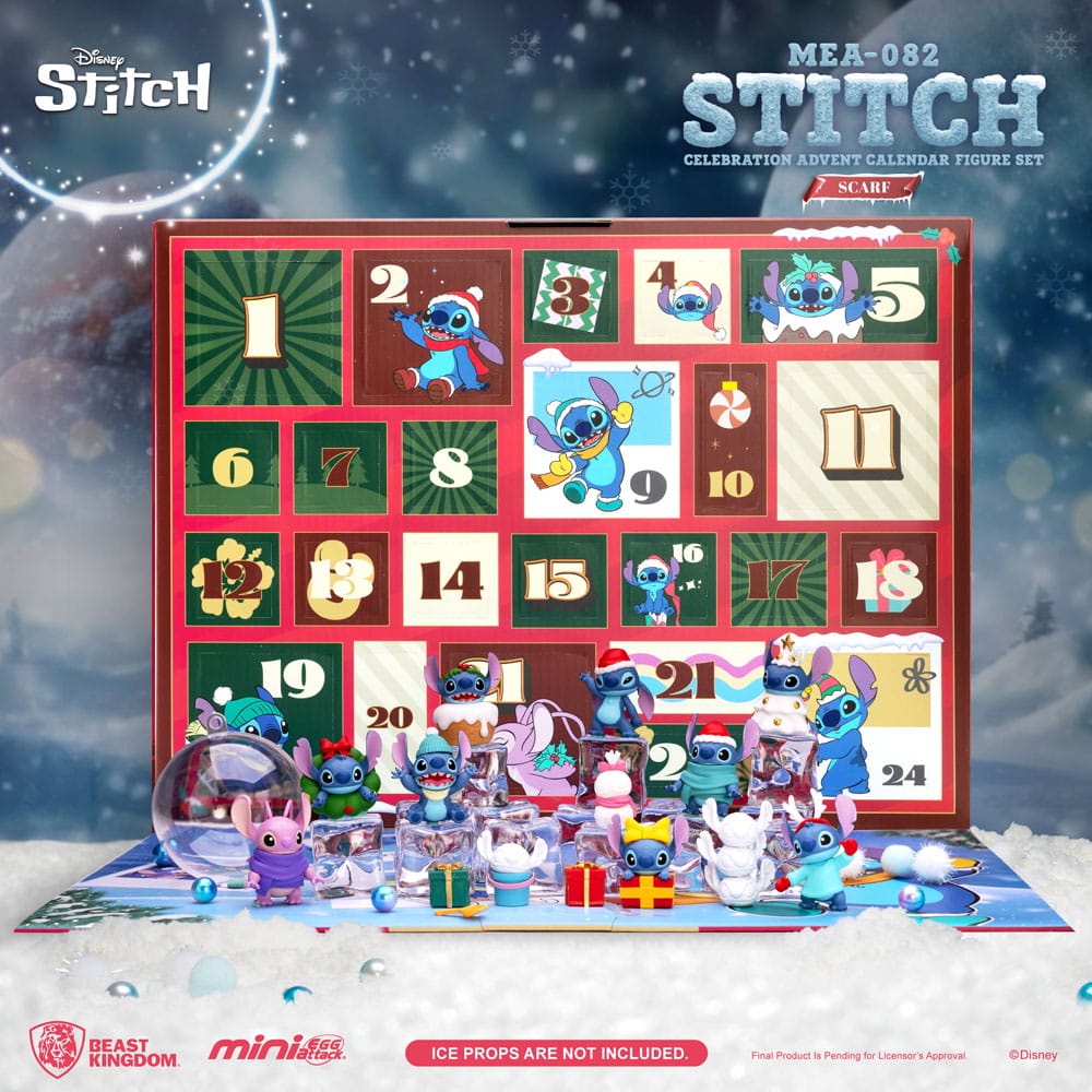 Lilo & Stitch Mini Egg Attack Adventskalender Stitch celebration Figure Set (Cookie) 10 cm - Smalltinytoystore