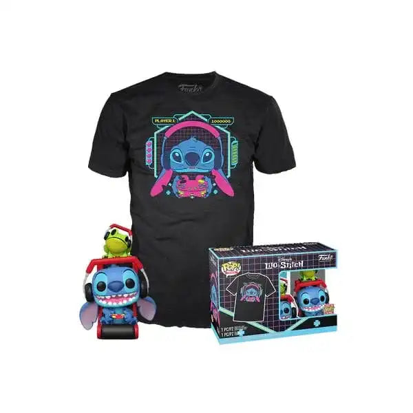 Lilo & Stitch POP! & Tee Vinyl Figur & T-Shirt Set Gmr Stitch w/frog Größe M - Smalltinytoystore