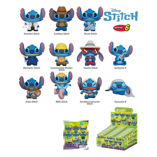 Lilo & Stitch PVC-Taschenanhänger Stitch Series 6 Display (24) - Smalltinytoystore