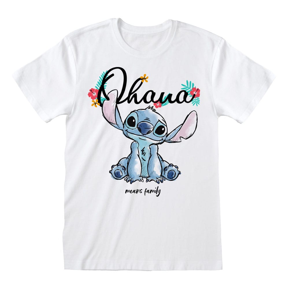 Lilo & Stitch T-Shirt Ohana Means Family White Größe L - Smalltinytoystore