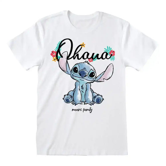 Lilo & Stitch T-Shirt Ohana Means Family White Größe M - Smalltinytoystore
