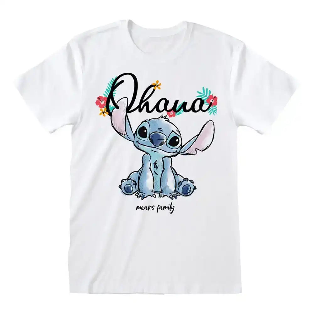 Lilo & Stitch T-Shirt Ohana Means Family White Größe S - Smalltinytoystore