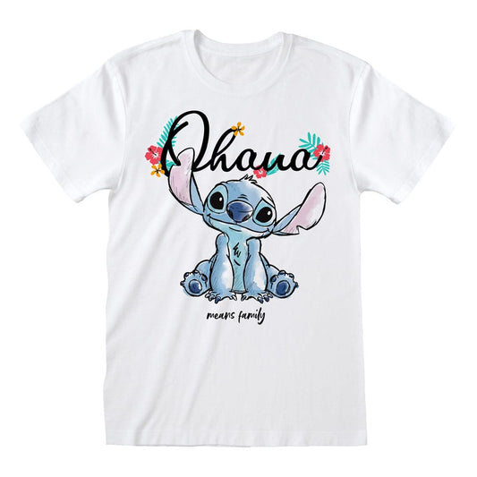 Lilo & Stitch T-Shirt Ohana Means Family White Größe S - Smalltinytoystore