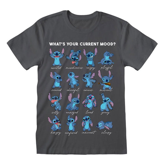 Lilo & Stitch T-Shirt Stitch Emotions Charcoal Größe L - Smalltinytoystore
