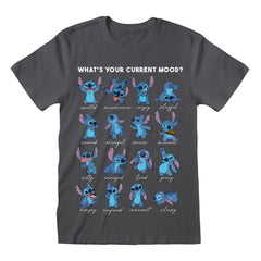 Lilo & Stitch T-Shirt Stitch Emotions Charcoal Größe M - Smalltinytoystore