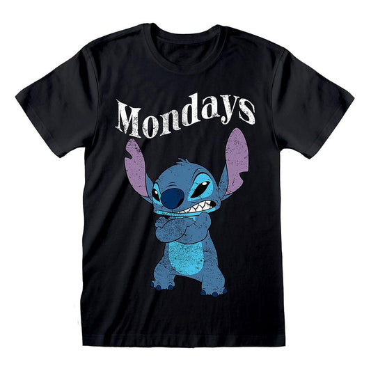 Lilo & Stitch T-Shirt Stitch Mondays Black Größe M - Smalltinytoystore