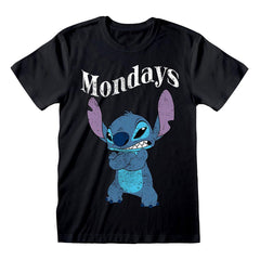 Lilo & Stitch T-Shirt Stitch Mondays Black Größe S - Smalltinytoystore