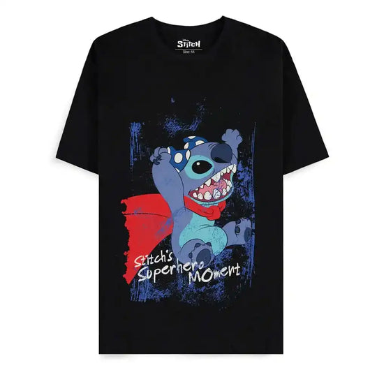 Lilo & Stitch T-Shirt Superhero Black Größe M - Smalltinytoystore